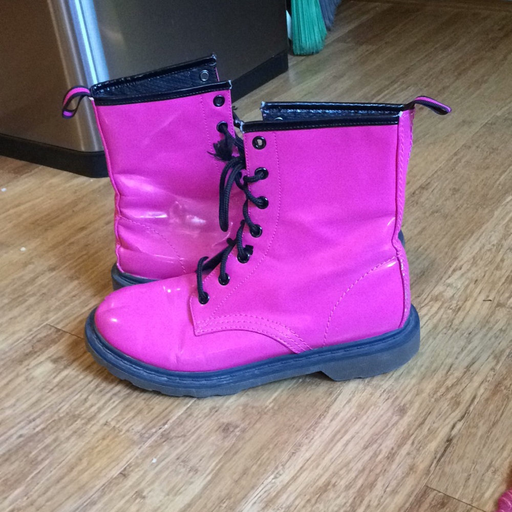 Pink Combat Boots